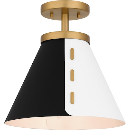 Quoizel Semi-Flush Mount Semi Flush 1 Light Brushed Weathered Bra QSF6224BWS